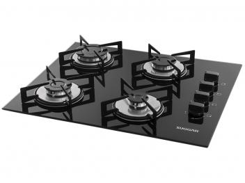 Cooktop 4 Bocas Suggar à Gás GLP Acendimento Superautomático